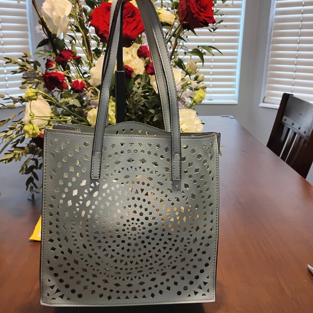 Seafoam Perforated Handbag